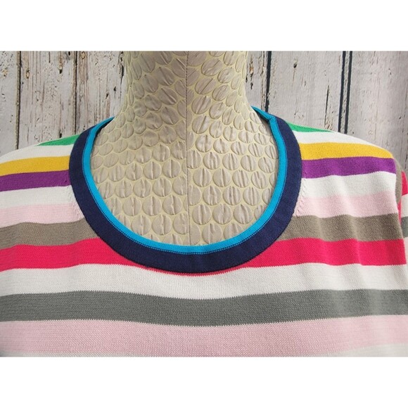 LANDS' END M Multicolor Striped Crewneck Knit Sweater Pullover Top Jumper EUC - Picture 3 of 11